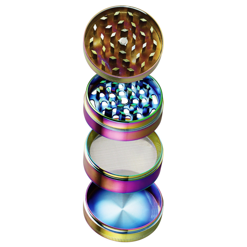 Anodized Zinc 4-Piece Grinder - Chameleon