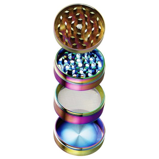 Anodized Zinc 4-Piece Grinder - Chameleon