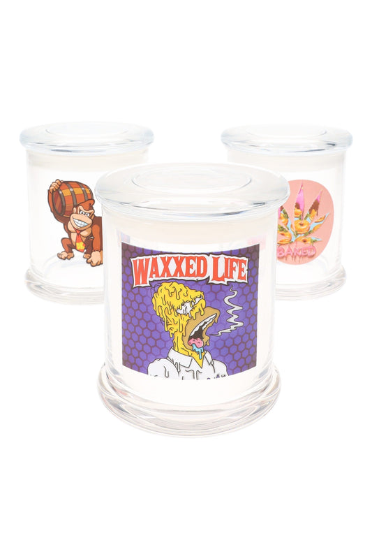 X-Large Glass Stash Jar – Decal – 4.5″ - Assorted Colors