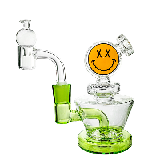 Goody Glass Big Face Mini Dab Rig Kit with 4-Hole Disc Percolator