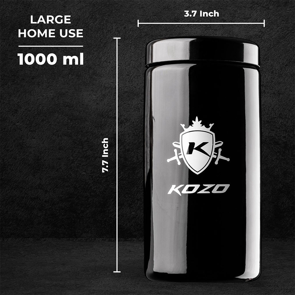 Kozo Black UV Glass Storage Jar, Multiple Sizes