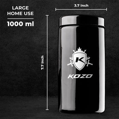 Kozo Black UV Glass Storage Jar, Multiple Sizes