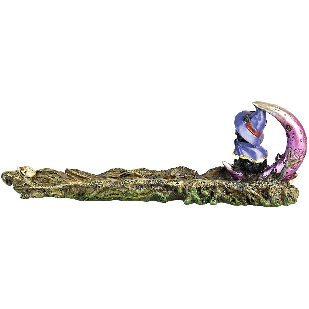Black Magic Cat Polyresin Incense Burner