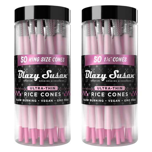 Blazy Susan Ultra Thin Rice Pre-Rolled Cones | 50ct Jar