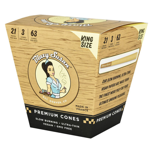 Blazy Susan Unbleached Pre-Rolled Cones | 21pc Display