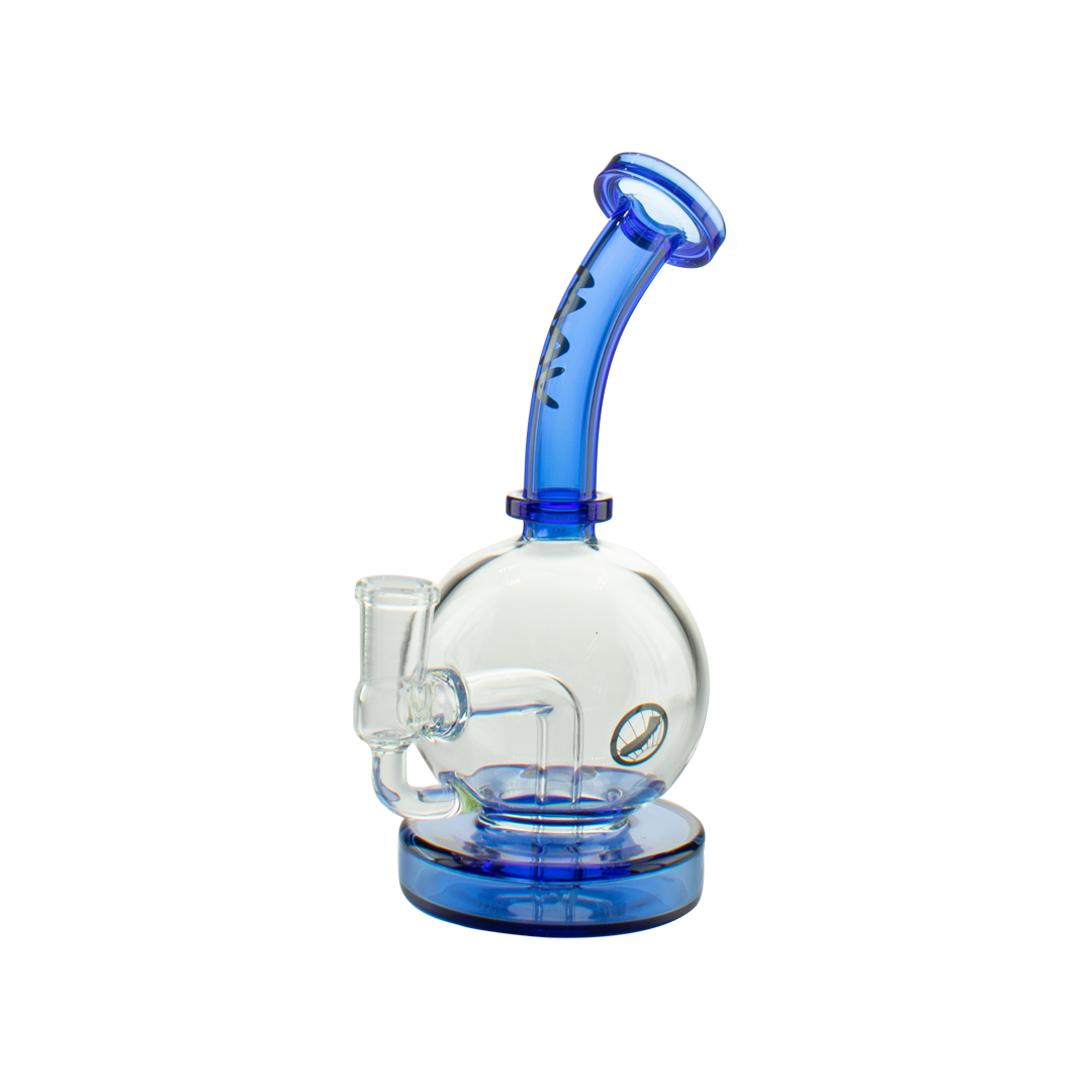 MAV Glass 7" Bulb Rig with 14mm Bowl & Hollow Base - 2-Hole Diffuser