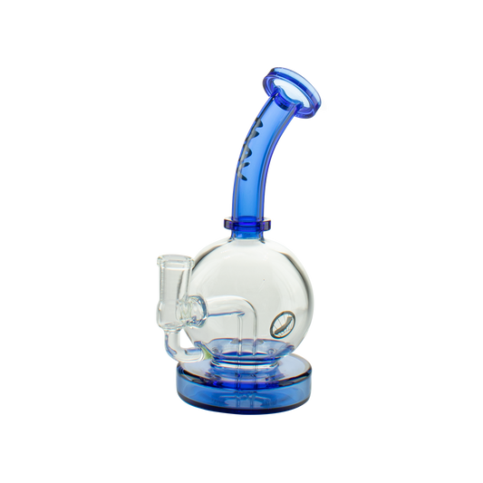 MAV Glass 7" Bulb Rig with 14mm Bowl & Hollow Base - 2-Hole Diffuser
