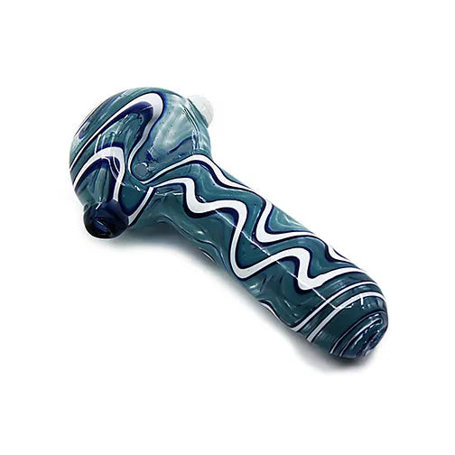 4" Blue Slide Glass Hand Pipe