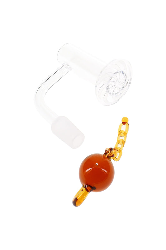 Quartz 14.5 mm Male Domeless Terp Slurper Banger – Ball & Chain – 2 mm/4 mm