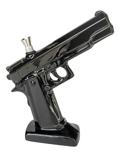 Ceramic.45 Pistol Shaped Water Pipe