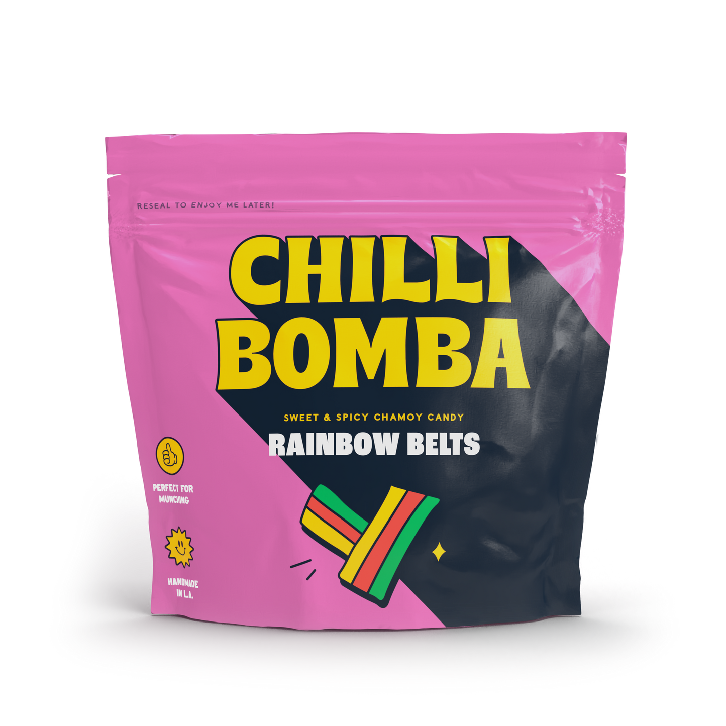 CHILLY BOMBA Spicy Rainbow Belts Snack - 8oz Bag for Munchies