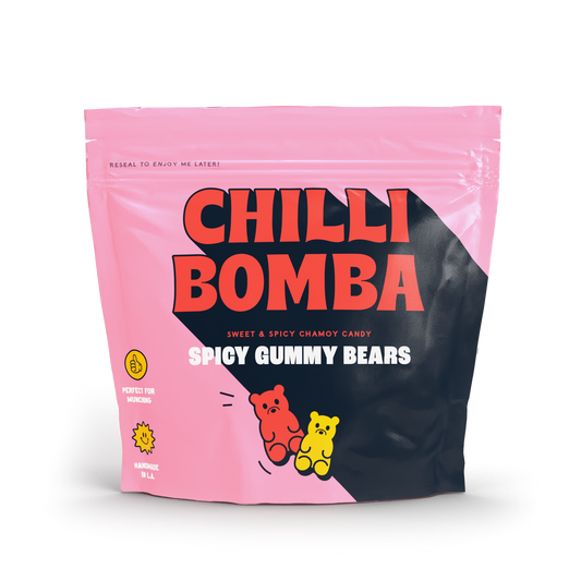 CHILLY BOMBA Spicy Gummy Bears 8oz - Fiery Sweet Snack