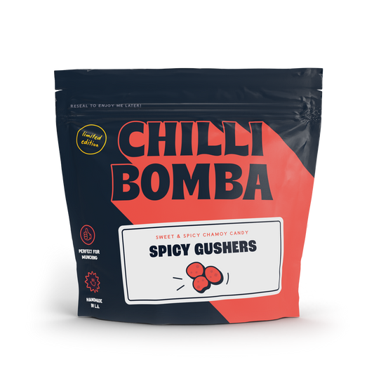 CHILLY BOMBA 8oz Spicy Gushers - Fiery Snack Explosion