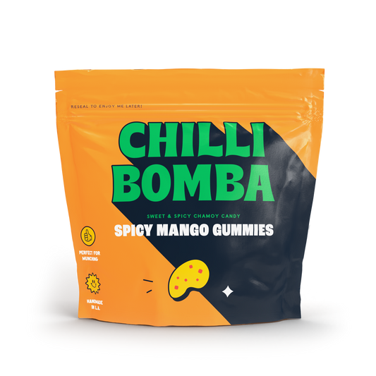 CHILLY BOMBA Spicy Mango Gummies - 8oz Sweet & Spicy Snack