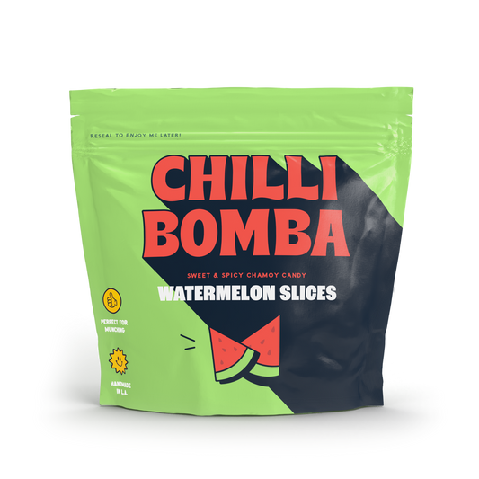 CHILLY BOMBA Spicy Watermelon Slices - Sweet & Fiery Snack, 8oz