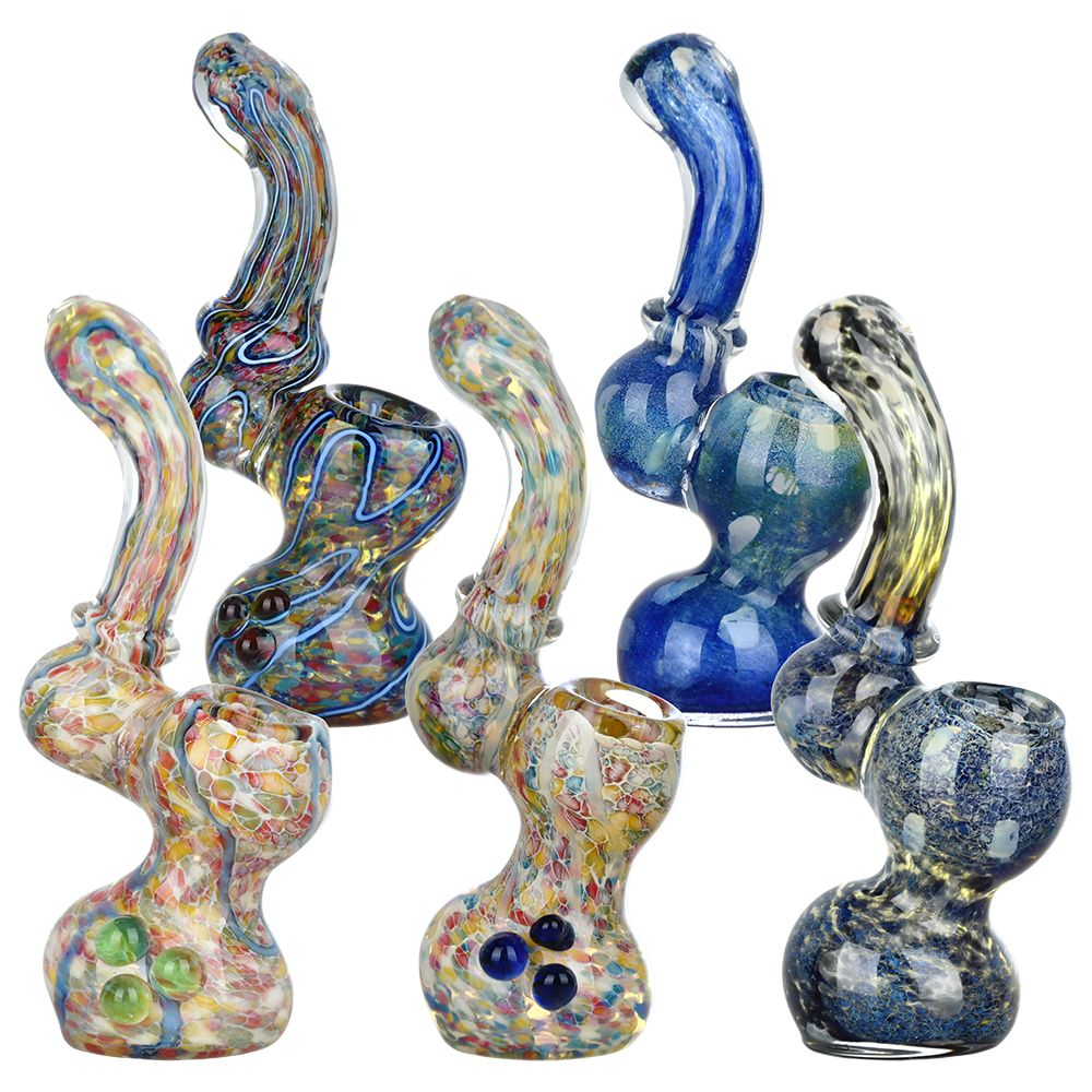 Classic Fritted Glass Sherlock Bubbler Assortment | 4.5" to 5.25" | 10ct Bundle