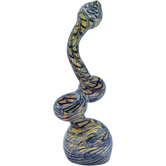 LA Pipes Color Raked Fumed Sherlock Bubbler Pipe (Various Colors)