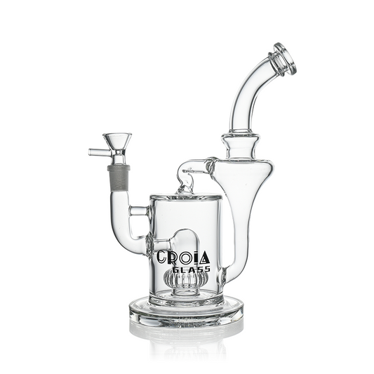 10" Hourglass Recycler Scientific Bong with Crown Perc | Croia Glass