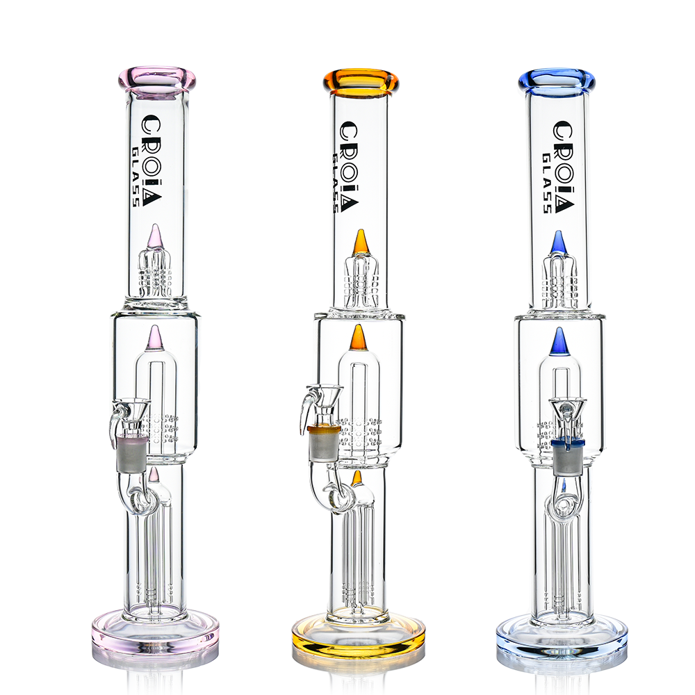 16" Triple Rocket-Perc Scientific Glass Bong | Croia Glass