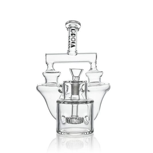 8" Twin Vortex Recycler Scientific Glass Water Pipe | Croia Glass