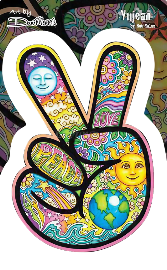 Dan Morris Peace Hand Indoor/Outdoor Sticker