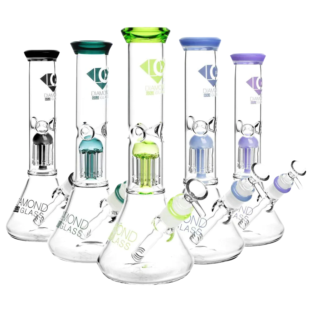 Diamond Glass Clear Mansion Water Pipe