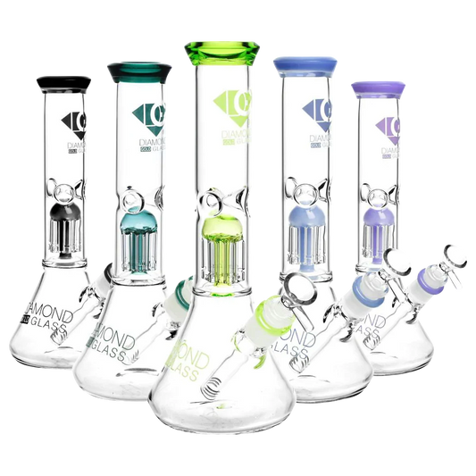 Diamond Glass Clear Mansion Water Pipe