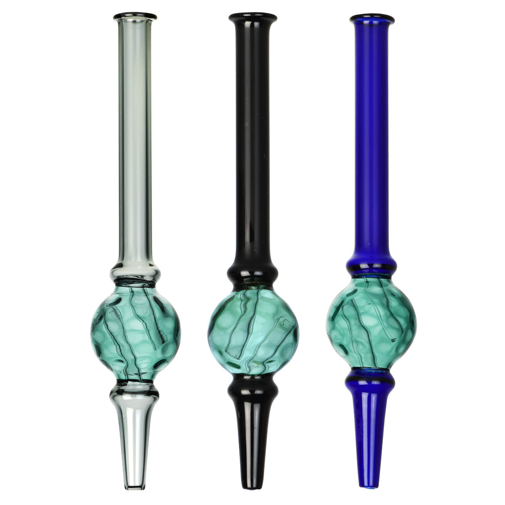 Dimple Diffusion Chamber Glass Dab Straw | 6.5" | Smooth & Flavorful Hits