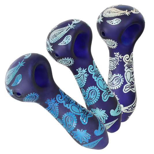 Dogg Lbs Engraved Hazely Glass Spoon Pipe | 4" | Colors Vary