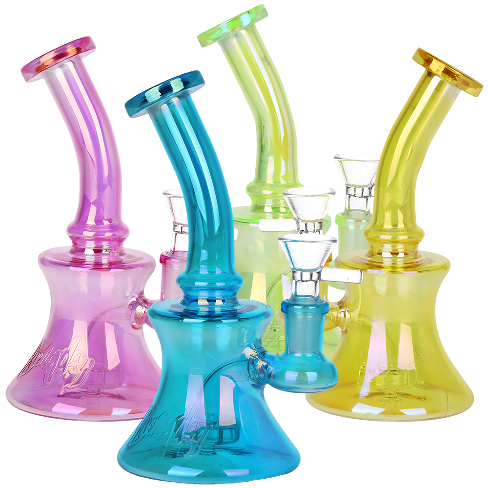 Dogg Lbs Everyday Electroplated Glass Water Pipe | 6.75" | 14mm F | Colors Vary