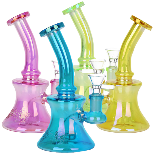 Dogg Lbs Everyday Electroplated Glass Water Pipe | 6.75" | 14mm F | Colors Vary