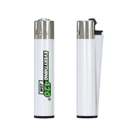 E420 White Logo Clipper Lighter