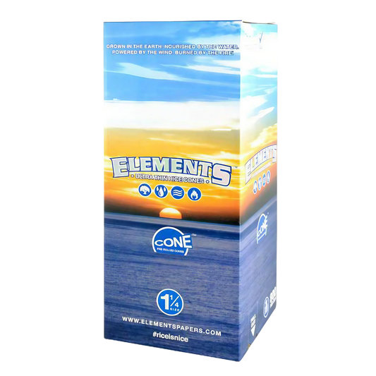 Elements Rice 1 1/4" Pre-Rolled Cones - 900pc Bulk Box