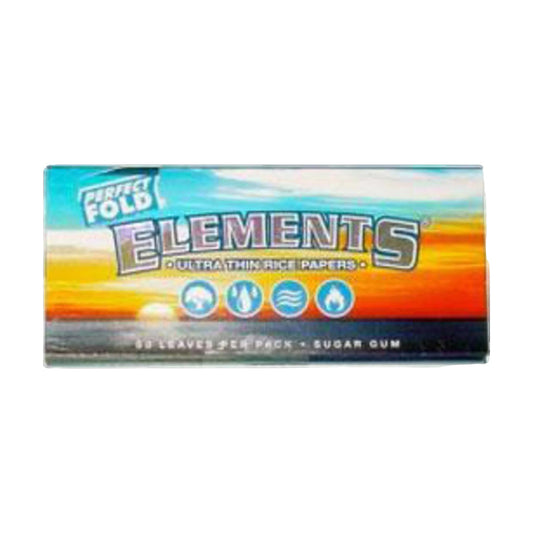 Elements Ultra Thin Perfect Fold Rice Rolling Papers - 25 Pack