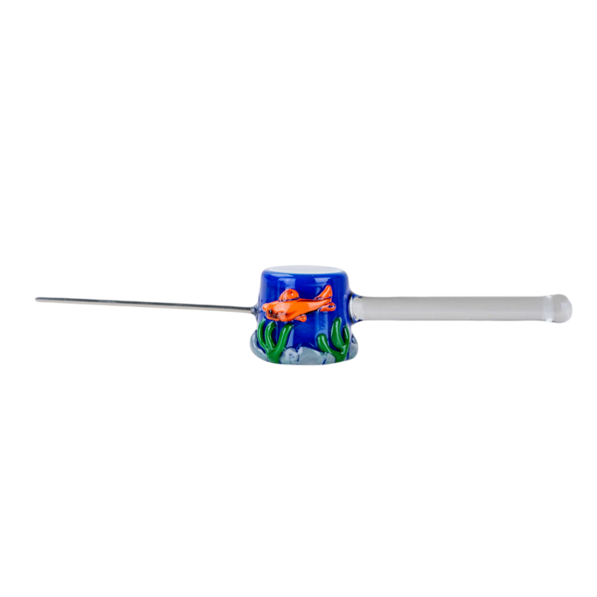 Empire Glassworks Metal & Glass Poker Wand | 6" | Koi Pond