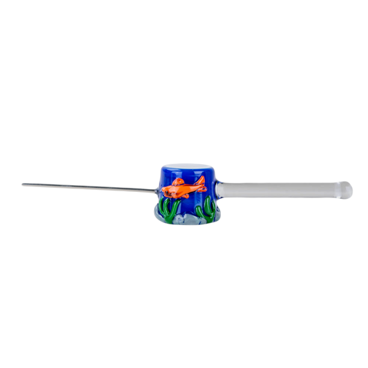Empire Glassworks Metal & Glass Poker Wand | 6" | Koi Pond