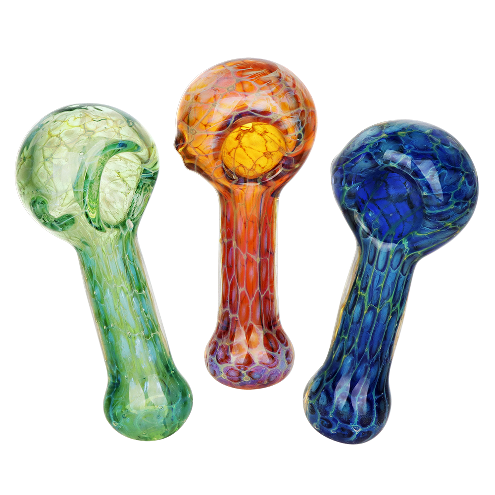 Ethereal Threads Glass Spoon Pipes | 4" | Assorted Colors | 3ct Bundle