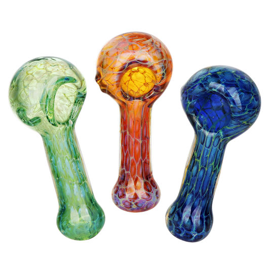 Ethereal Threads Glass Spoon Pipes | 4" | Assorted Colors | 3ct Bundle