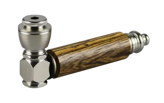 Exotic Wood & Stainless Steel Hand Pipe