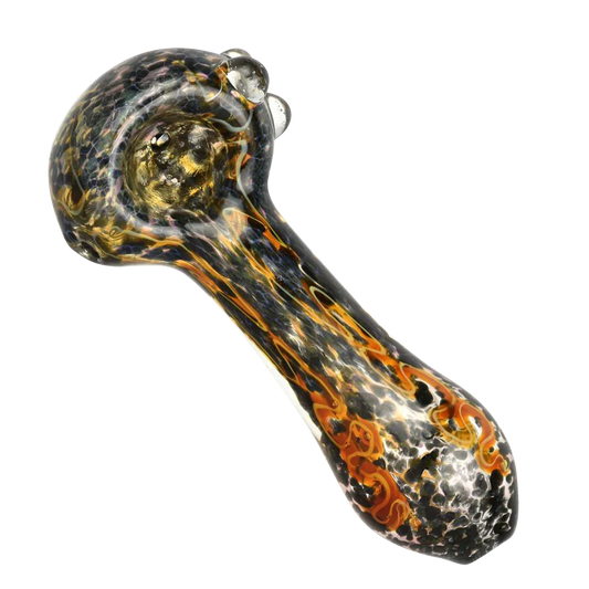 Fritted Squiggle Spoon Glass Pipe 4"