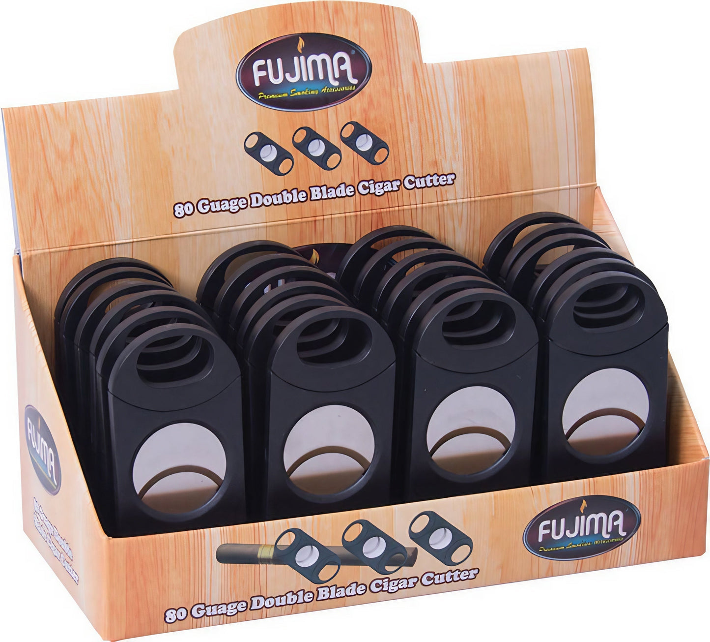 Fujima Double Blade Cigar Cutter | 80 Gauge | 24ct Display