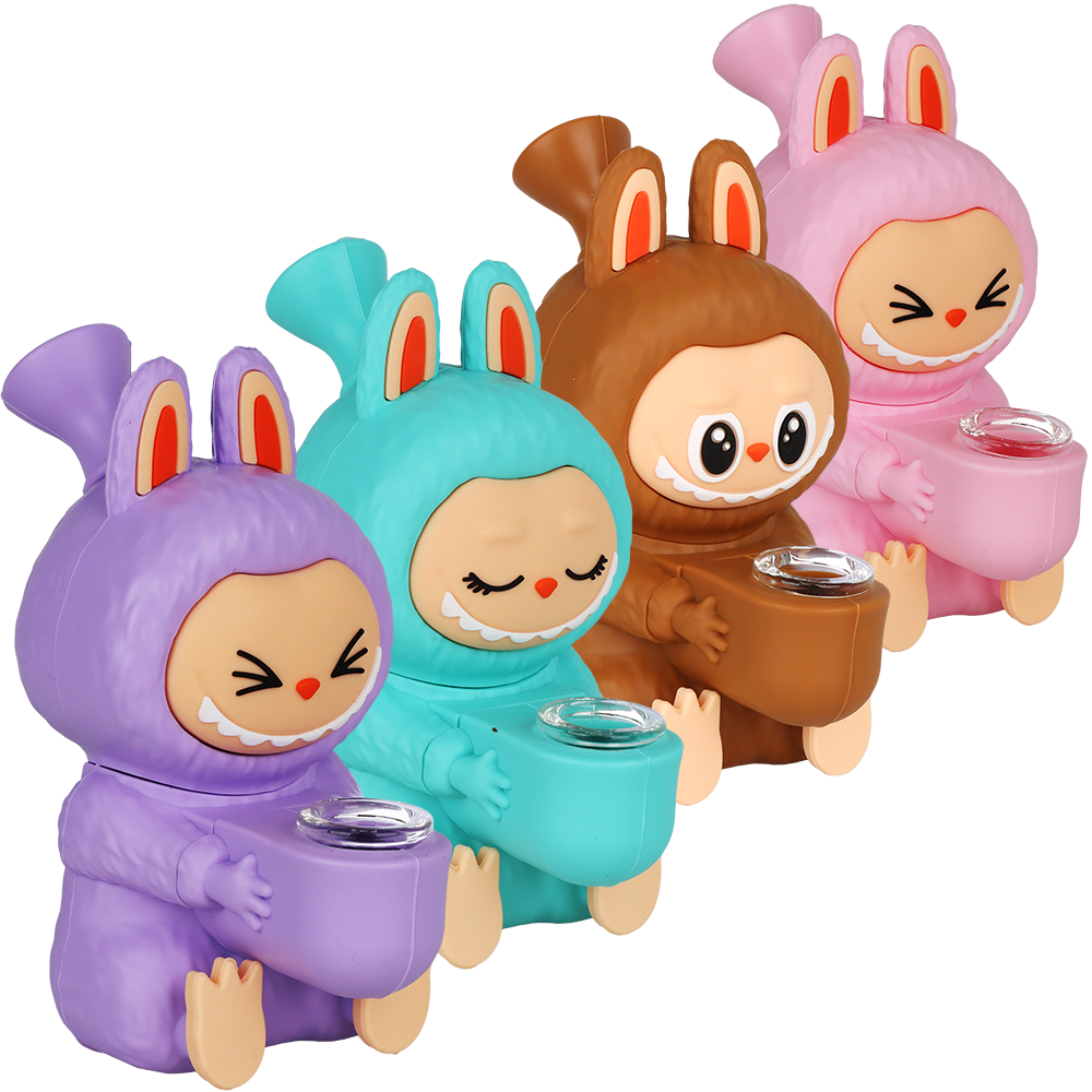 Funny Animal Silicone Water Pipe | 5.5" | Assorted Colors | 4ct Bundle