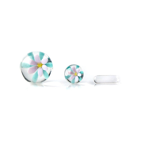 The Stash Shack 3D Floral Glass Terp Slurper Set - Artistic Dab Accessory