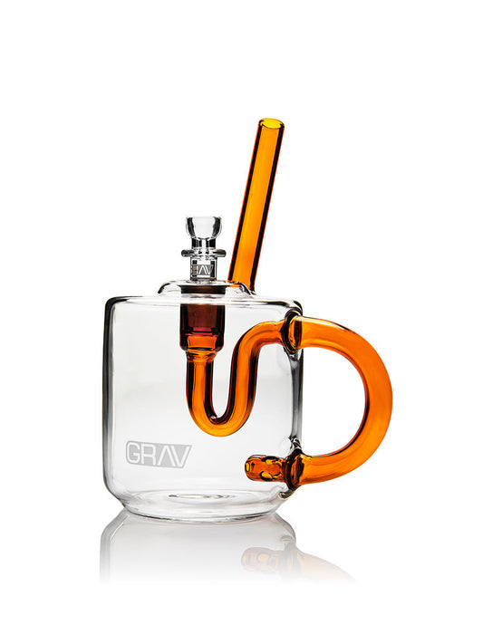 GRAV Sip Series Coffee Mug Bubbler 4"-7" with 14mm Bowl & Fixed Downstem