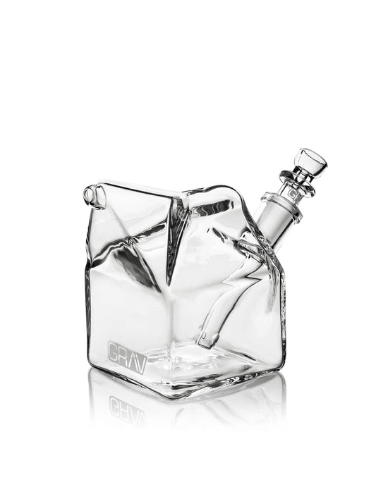 GRAV Sip Series 4" Milk Carton Bubbler with 14mm Cup Bowl & Fixed Downstem