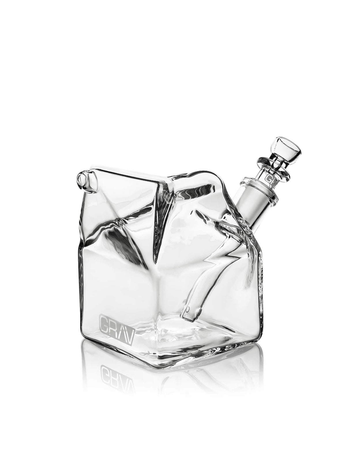 GRAV Sip Series 4" Milk Carton Bubbler with 14mm Cup Bowl & Fixed Downstem