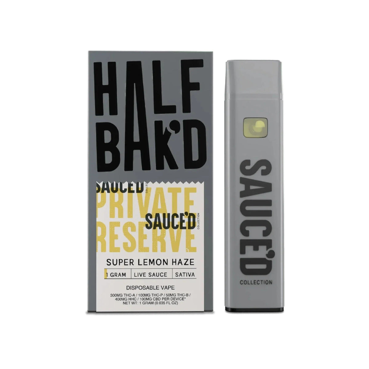 Half Bakd Sauced THC Private Reserve Device - 1000mg