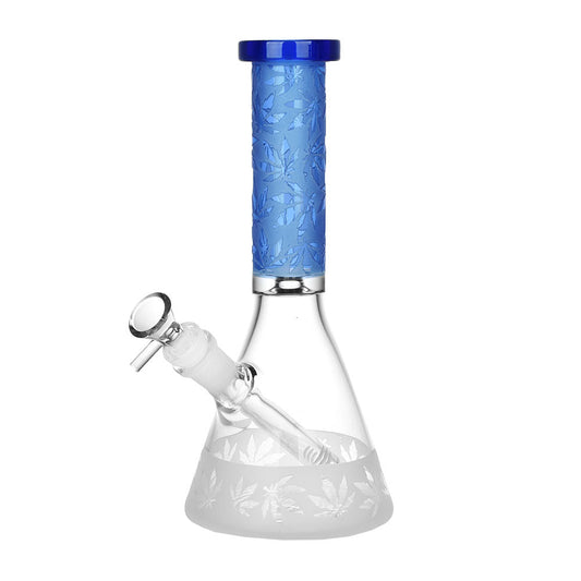 Harmonic Hemp Leaf Beaker Water Pipe | 9.5" | 14mm F