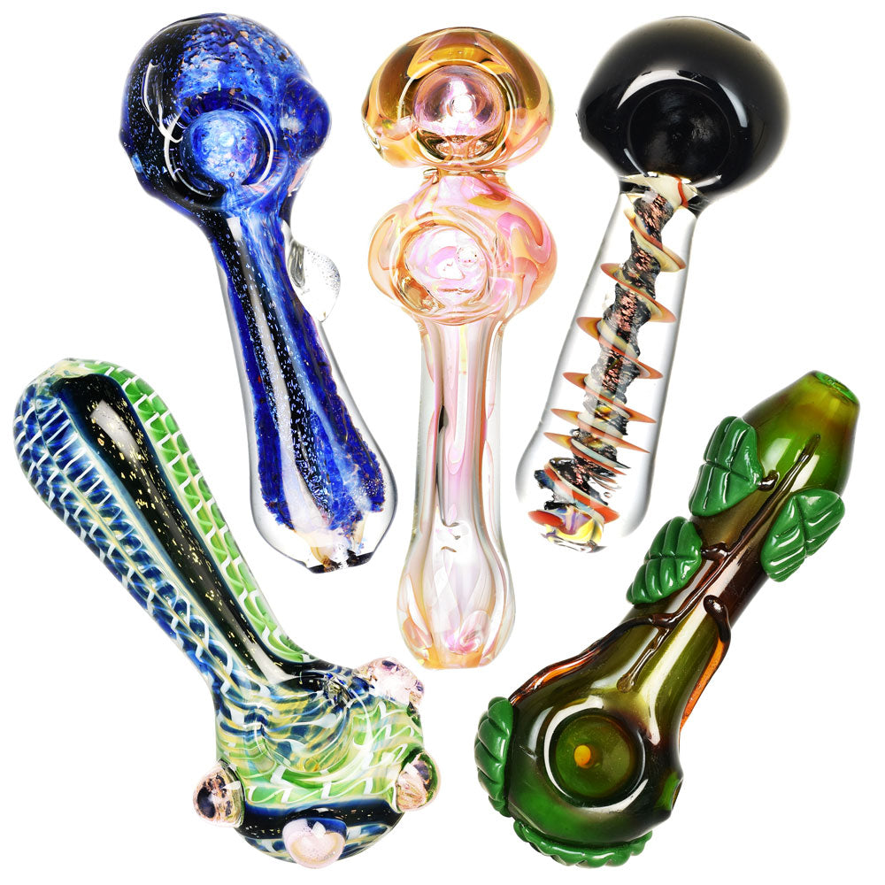 Heavy Worked Spoon Pipe | 4" - 5" | Assortment A | 20pc Bundle