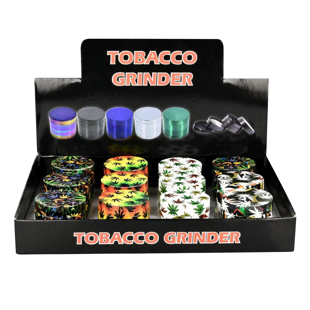 Hemp Leaves 4-Piece Grinder - 12 Pack